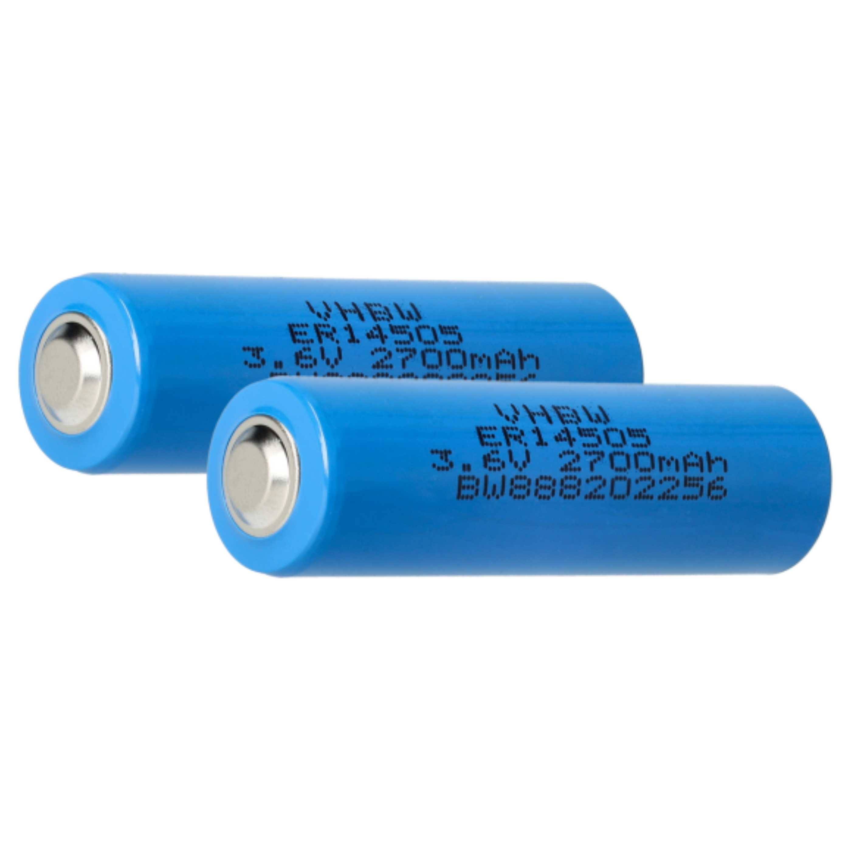 vhbw 2x ER14505 Rundzellenbatterien | Spezialbatterien (2700 mAh, 3,6 V, Li-SOCl2)-0