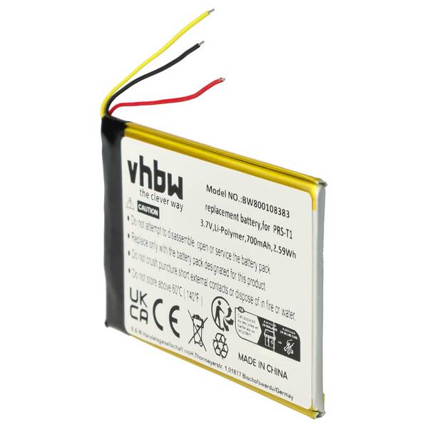 vhbw Akku Ersatz für Sony LIS1476 | 1-853-104-11, LIS1476MHPPC(SY6) für eBook Reader (700 mAh, 3,7 V, Li-Polymer)