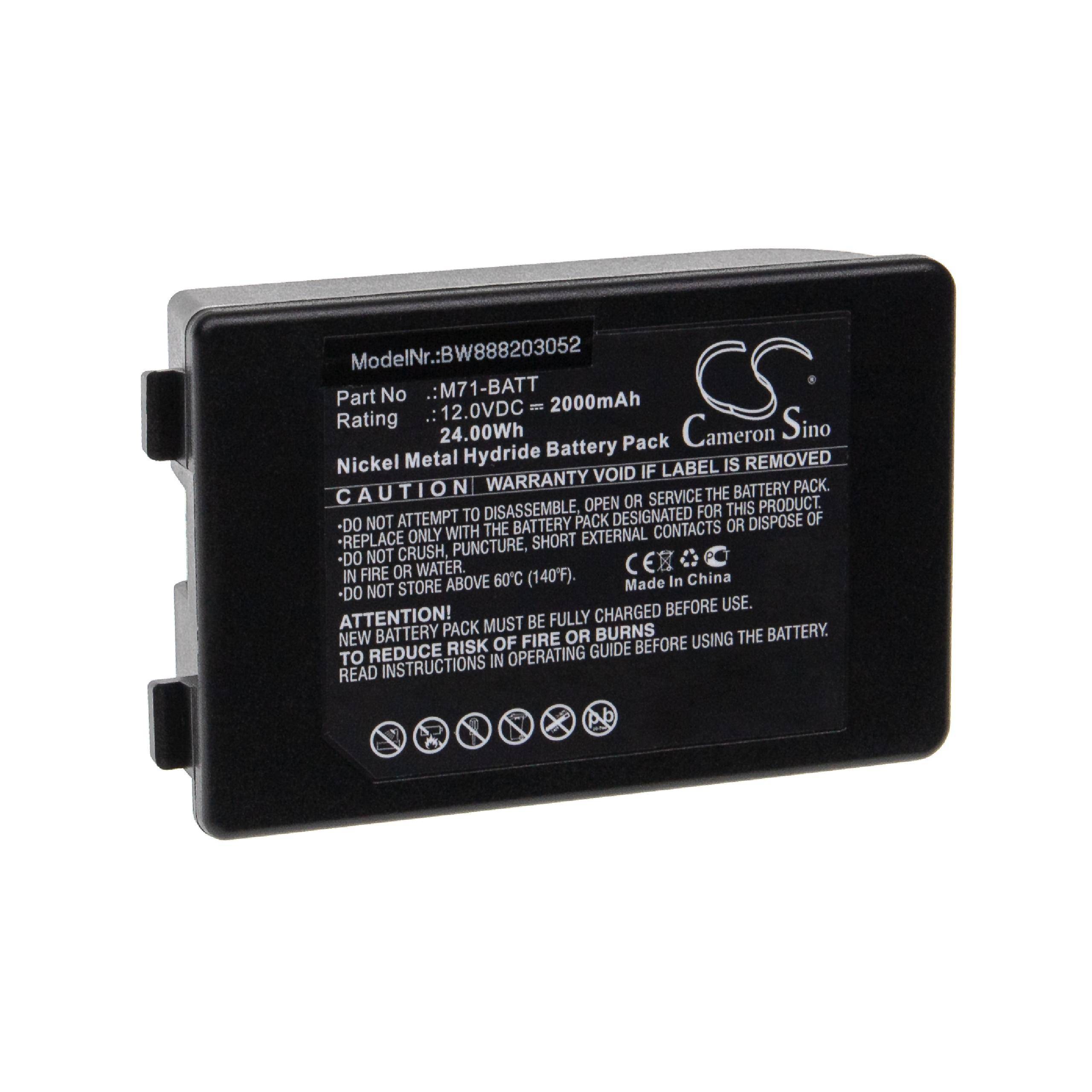 vhbw Akku Ersatz für Brady M71-BATT | für Drucker Kopierer Scanner Etiketten-Drucker (2000mAh, 12V, NiMH)-0