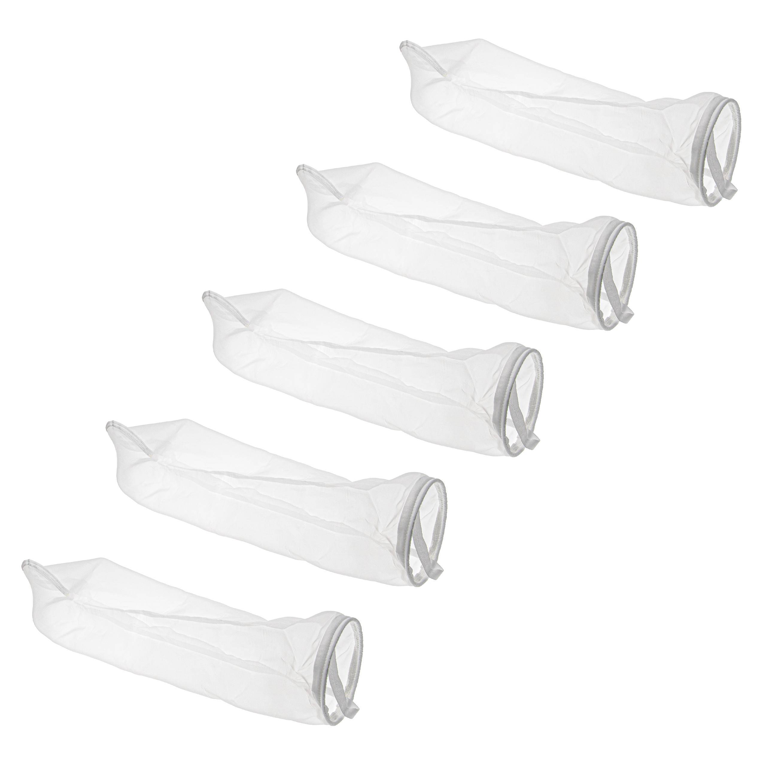 vhbw 5x Universal Filtersocke für Aquarien | Pools, Skimmer - Filterbeutel, Nylon, 18 x 81 cm, 100 Mikrometer, Weiß-0