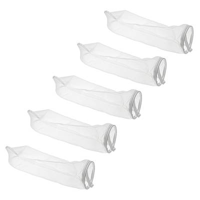 vhbw 5x Universal Filtersocke für Aquarien | Pools, Skimmer - Filterbeutel, Nylon, 18 x 81 cm, 100 Mikrometer, Weiß-0