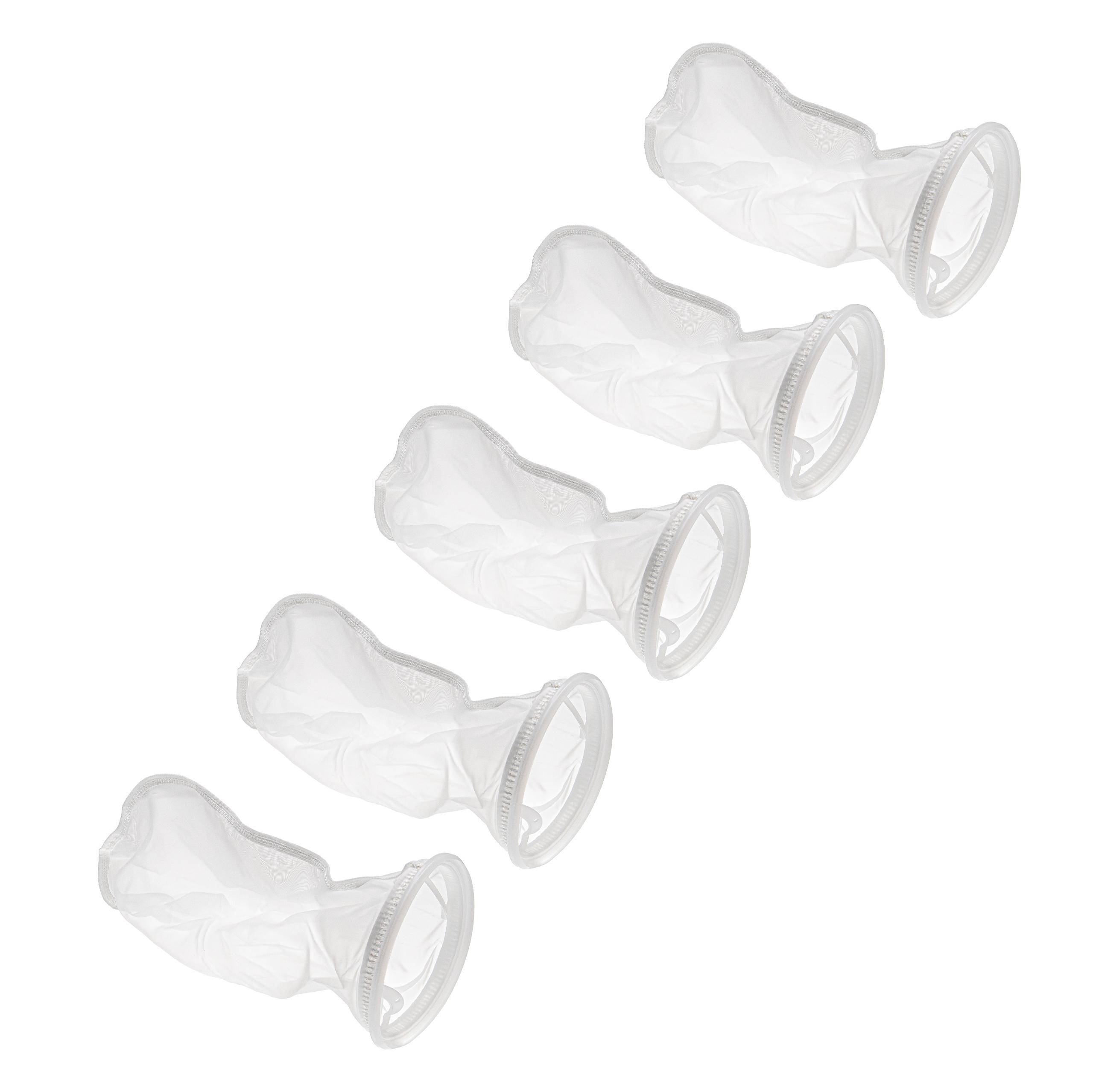 vhbw 5x Universal Filtersocke für Aquarien | Pools, Skimmer - Filterbeutel, Polyester, 18 x 45 cm, 150 Mikrometer, Weiß-0