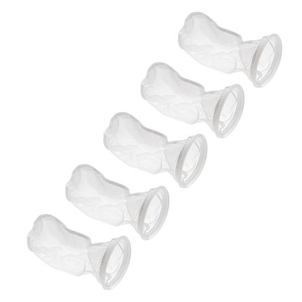 vhbw 5x Universal Filtersocke für Aquarien | Pools, Skimmer - Filterbeutel, Polyester, 18 x 45 cm, 150 Mikrometer, Weiß