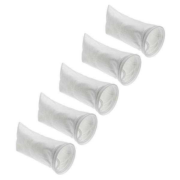 vhbw 5x Universal Filtersocke für Aquarien | Pools, Skimmer - Filterbeutel, Polyethylen, 18 x 45 cm, 100 Mikrometer