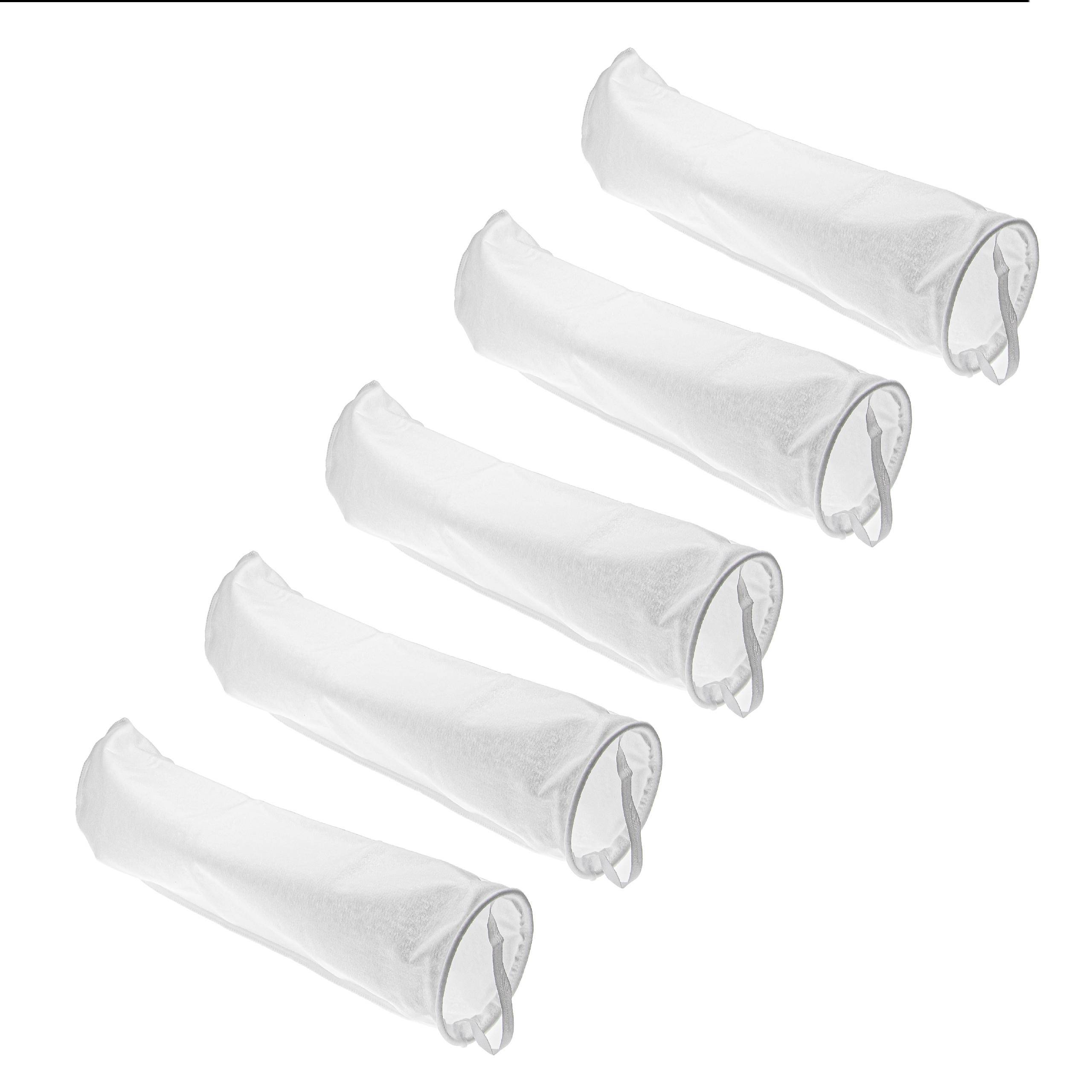 vhbw 5x Universal Filtersocke für Aquarien | Pools, Skimmer - Filterbeutel, Polypropylen, 18 x 81 cm, 100 Mikrometer-0