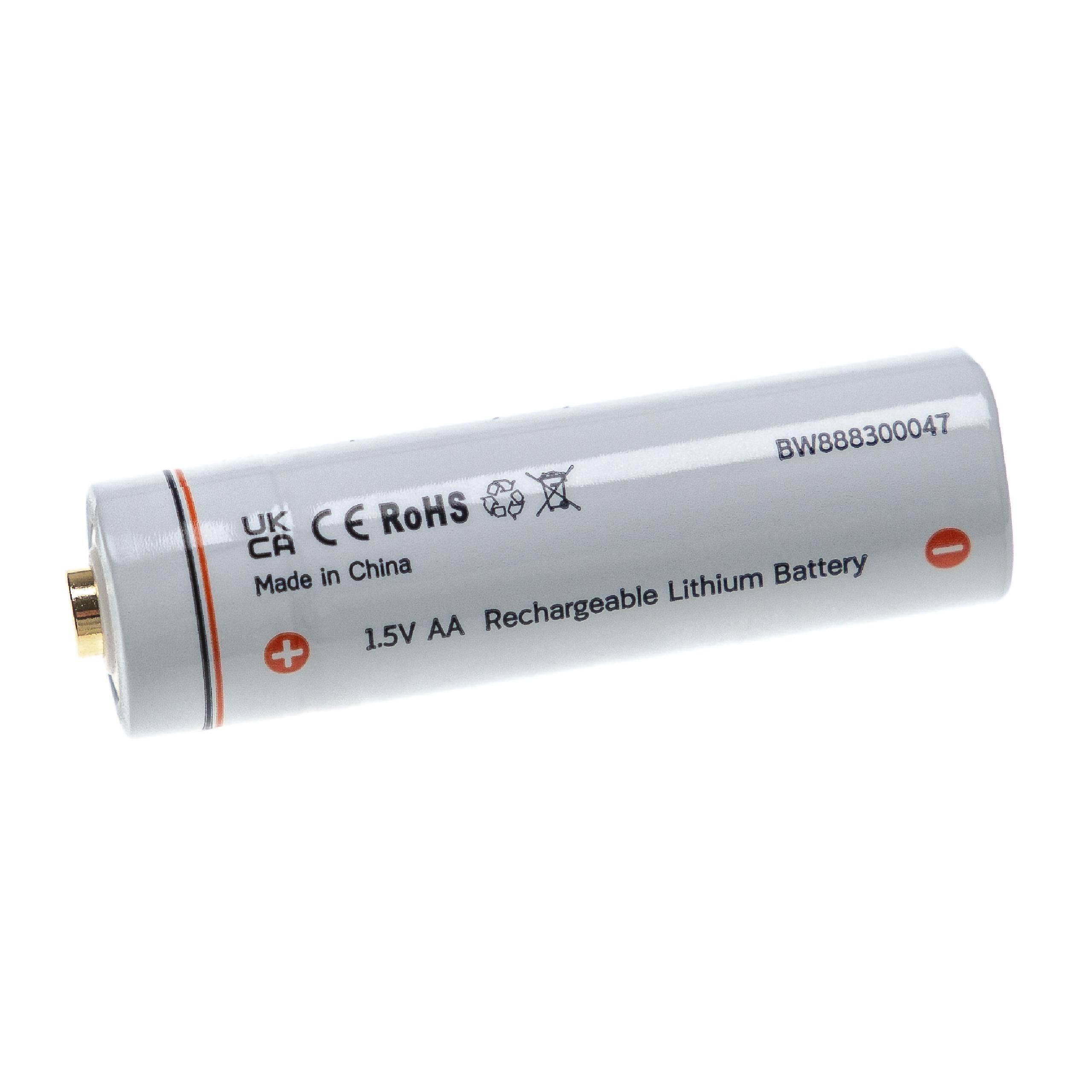 vhbw AA Mignon Akku | mit Micro USB-Anschluss (650 mAh, 1,5 V, Li-Ion)-1