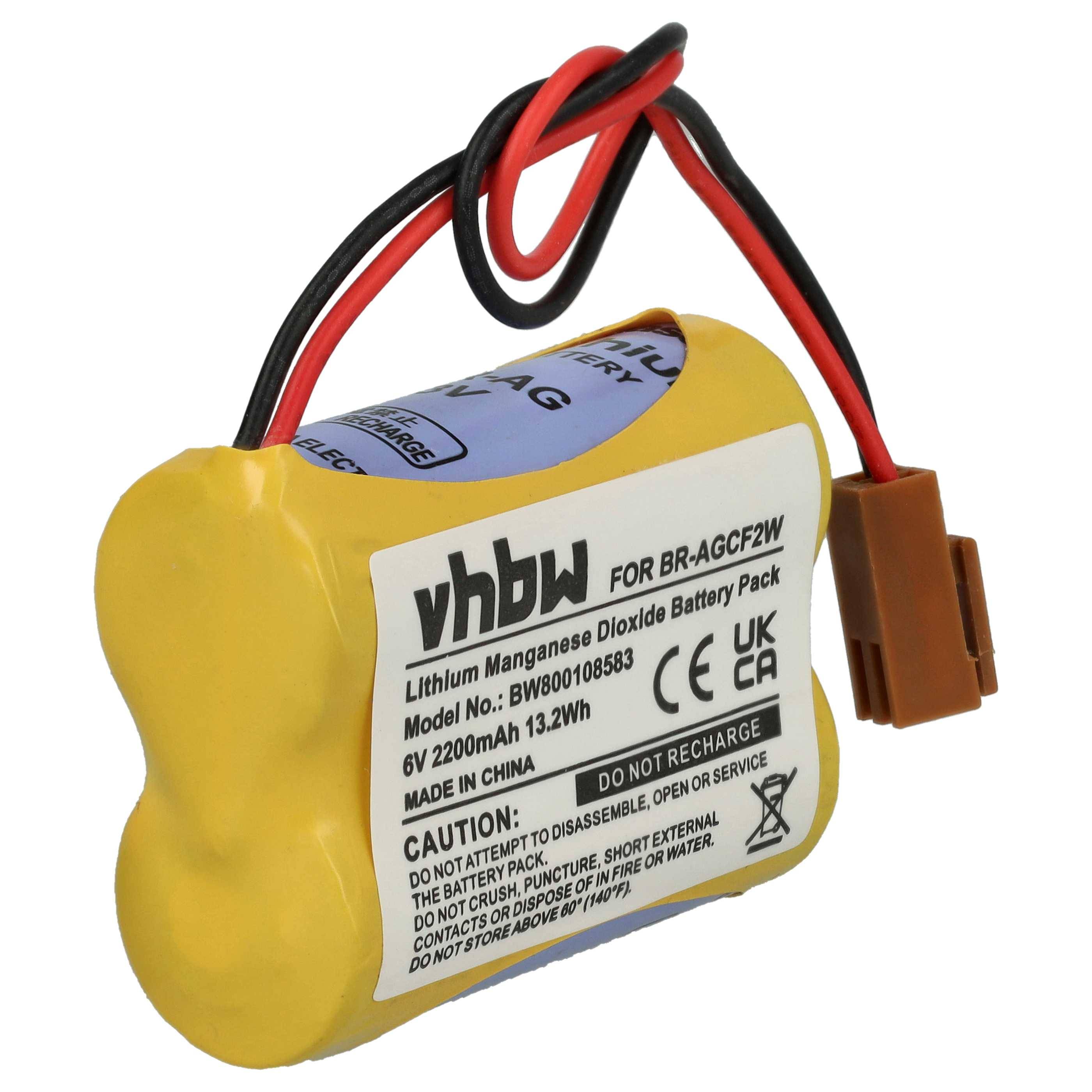 vhbw Akku Ersatz für Ge Fanuc BR-ACF2P | BR-AGCF2W, BR-AGCF2P für PLC Programmable Logic Controller (2200 mAh, 6 V-0