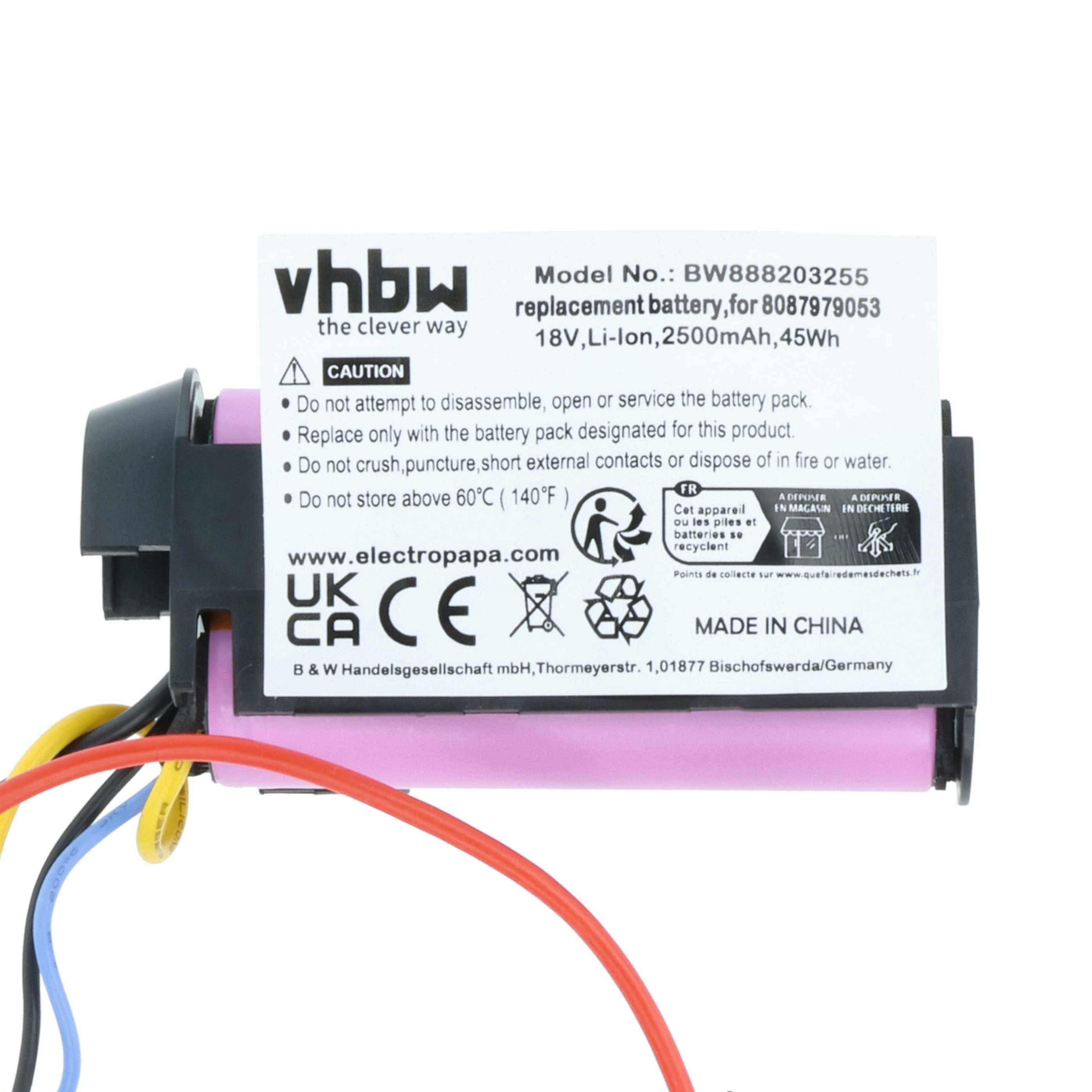 vhbw Akku kompatibel mit AEG CX7-2-B360 900940735 00 | CX7-2-B360 900277450 00, CX7-2-45WR 900277475 00 Staubsauger-3