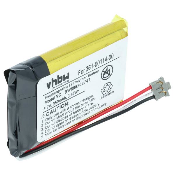 vhbw Akku kompatibel mit Garmin inReach Mini | 010-01879-00, 010-02602-01 Satelliten-Kommunikationsgerät (950 mAh, 3,7 V