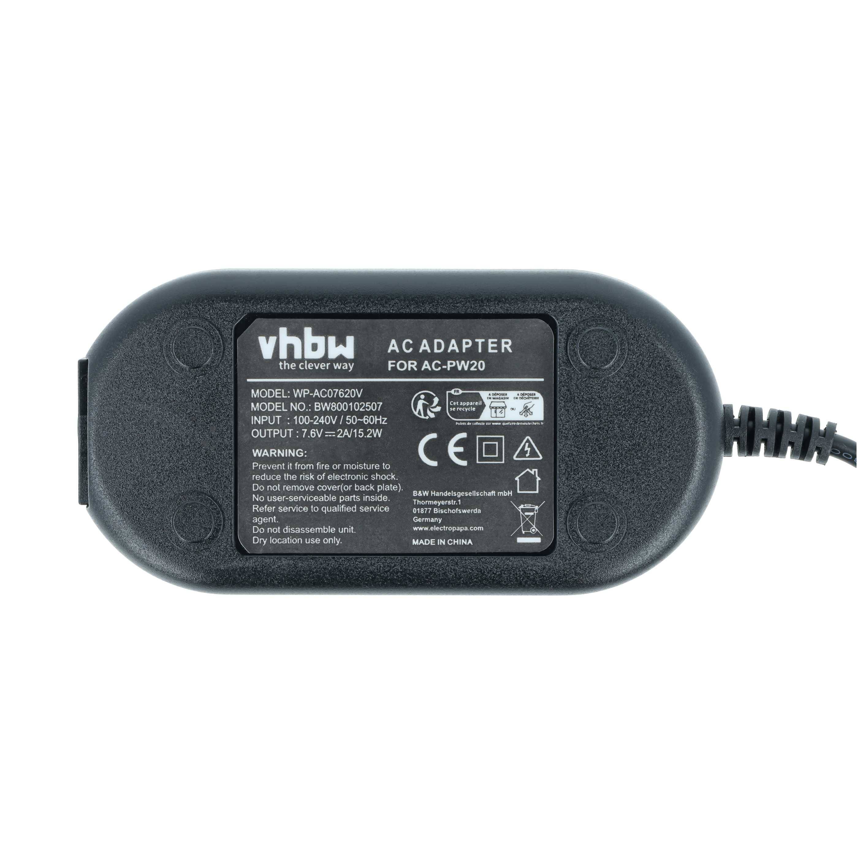 vhbw Netzteil kompatibel mit Sony Alpha 7R II, 6100, 6300, 6400, 5100, 7 | für 6000, 7R, 5000, 6500, 3000, 7 II Kamera-3