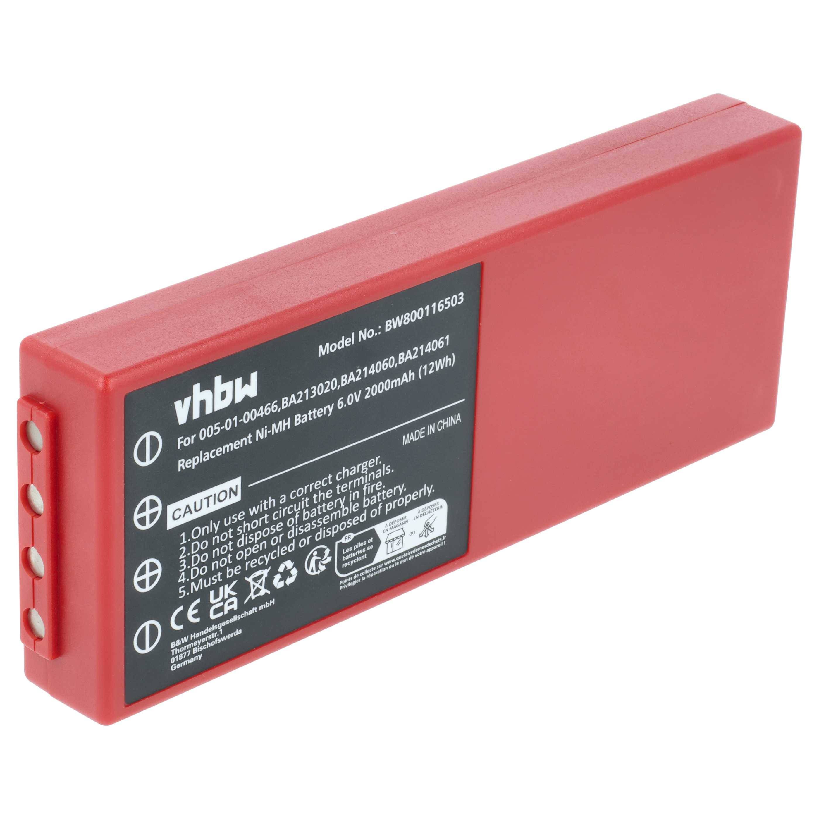 vhbw Akku Ersatz für HBC 005-01-00466 | BA210040 (FuB 10AA), BA210 für Industrie-Funkfernsteuerung Fernbedienung (2000-0