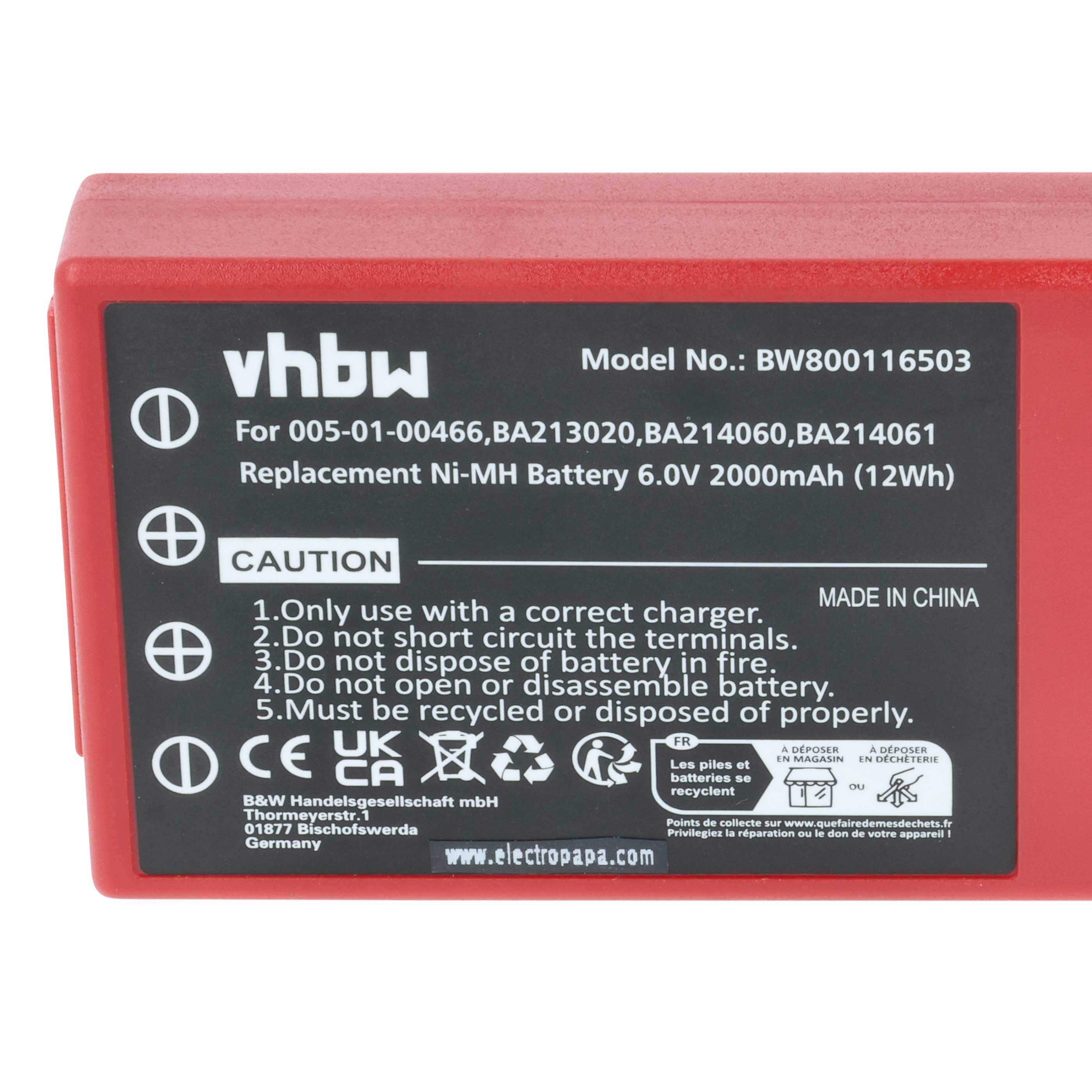 vhbw Akku Ersatz für HBC 005-01-00466 | BA210040 (FuB 10AA), BA210 für Industrie-Funkfernsteuerung Fernbedienung (2000-3