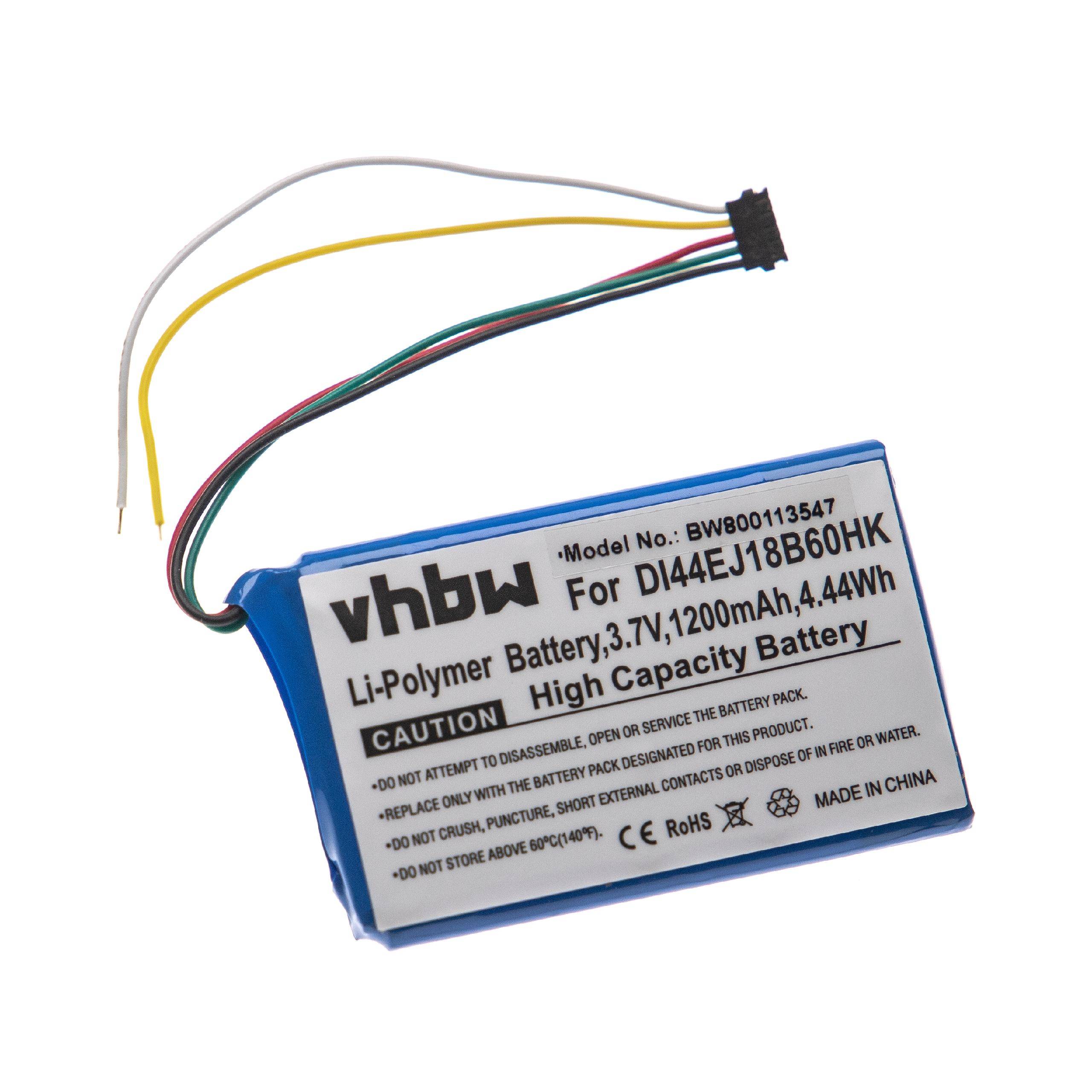 vhbw Akku Ersatz für Garmin 361-00035-15 | 361-00035-06, DI44EJ18B60HK für GPS Navigation Navi (1200 mAh, 3,7 V-0