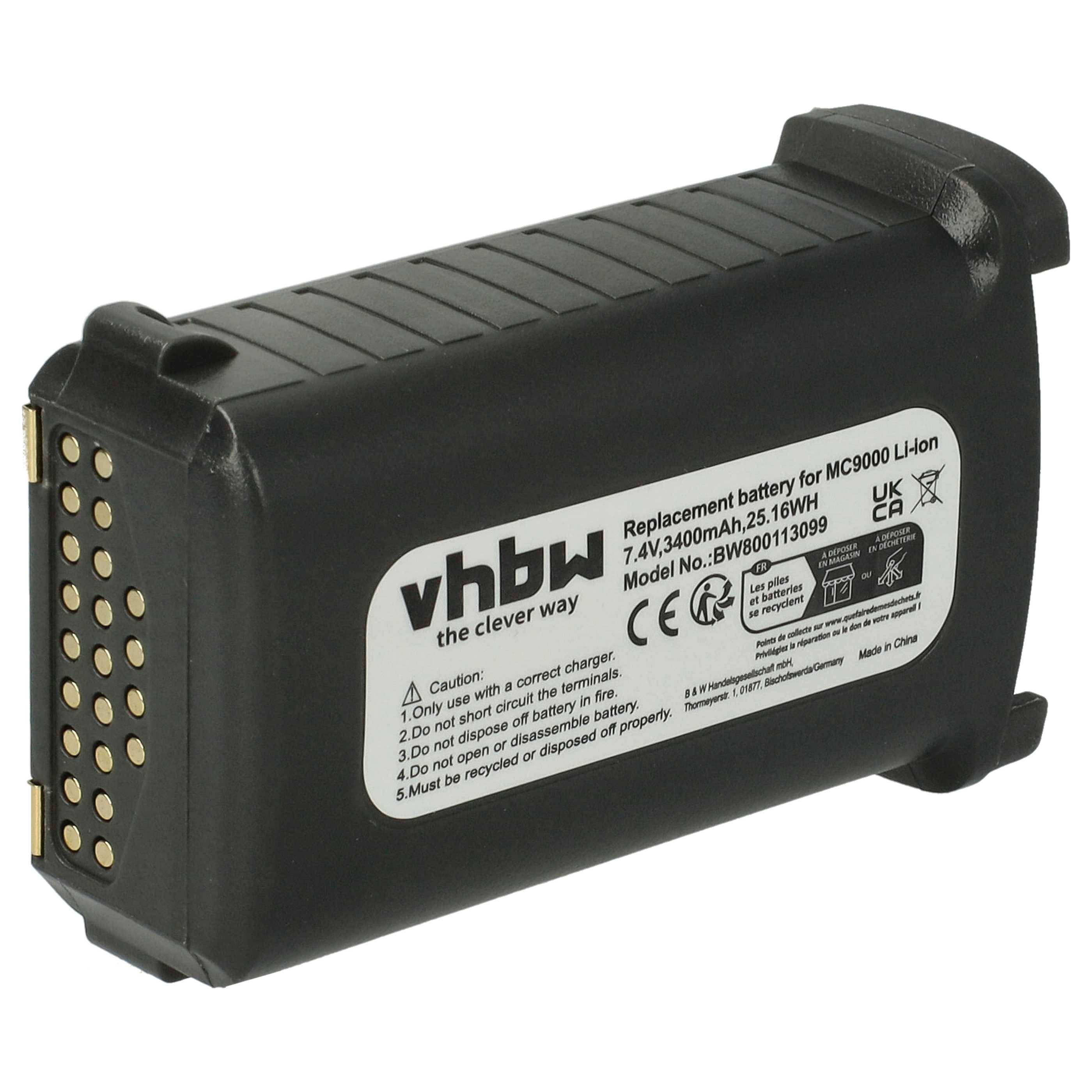 vhbw Akku kompatibel mit Symbol MC909X-S | MC909X-K, MC9097, MC9090-S, MC9090-K, MC9190 Handheld Computer Scanner (3400-0