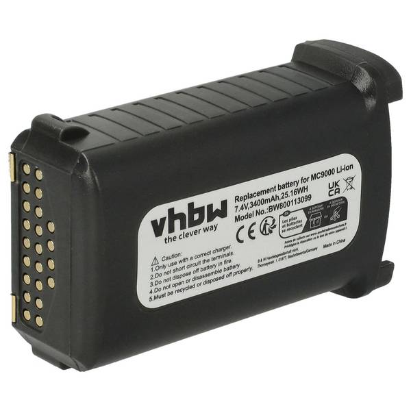 vhbw Akku kompatibel mit Symbol MC909X-S | MC909X-K, MC9097, MC9090-S, MC9090-K, MC9190 Handheld Computer Scanner (3400
