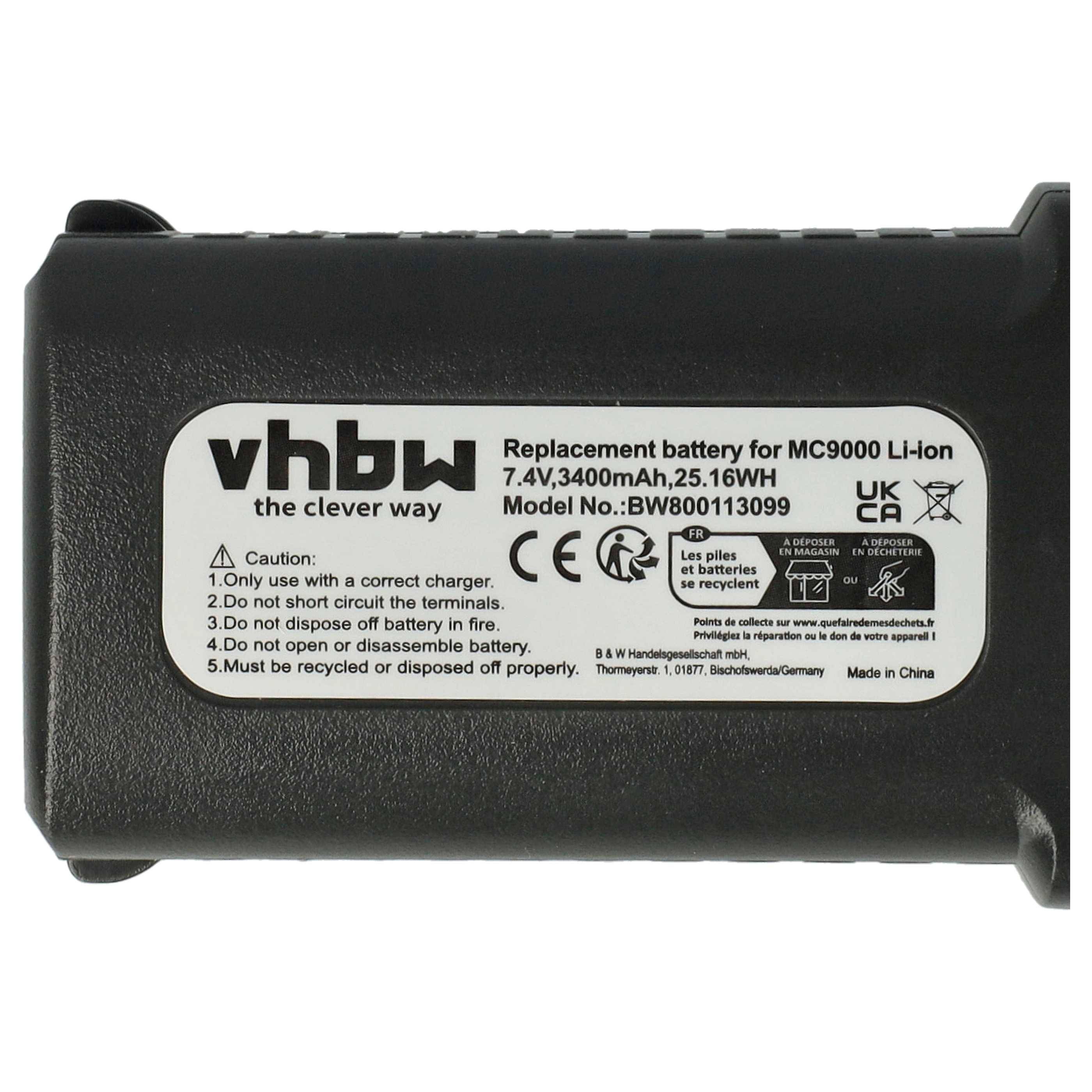 vhbw Akku kompatibel mit Symbol MC909X-S | MC909X-K, MC9097, MC9090-S, MC9090-K, MC9190 Handheld Computer Scanner (3400-4