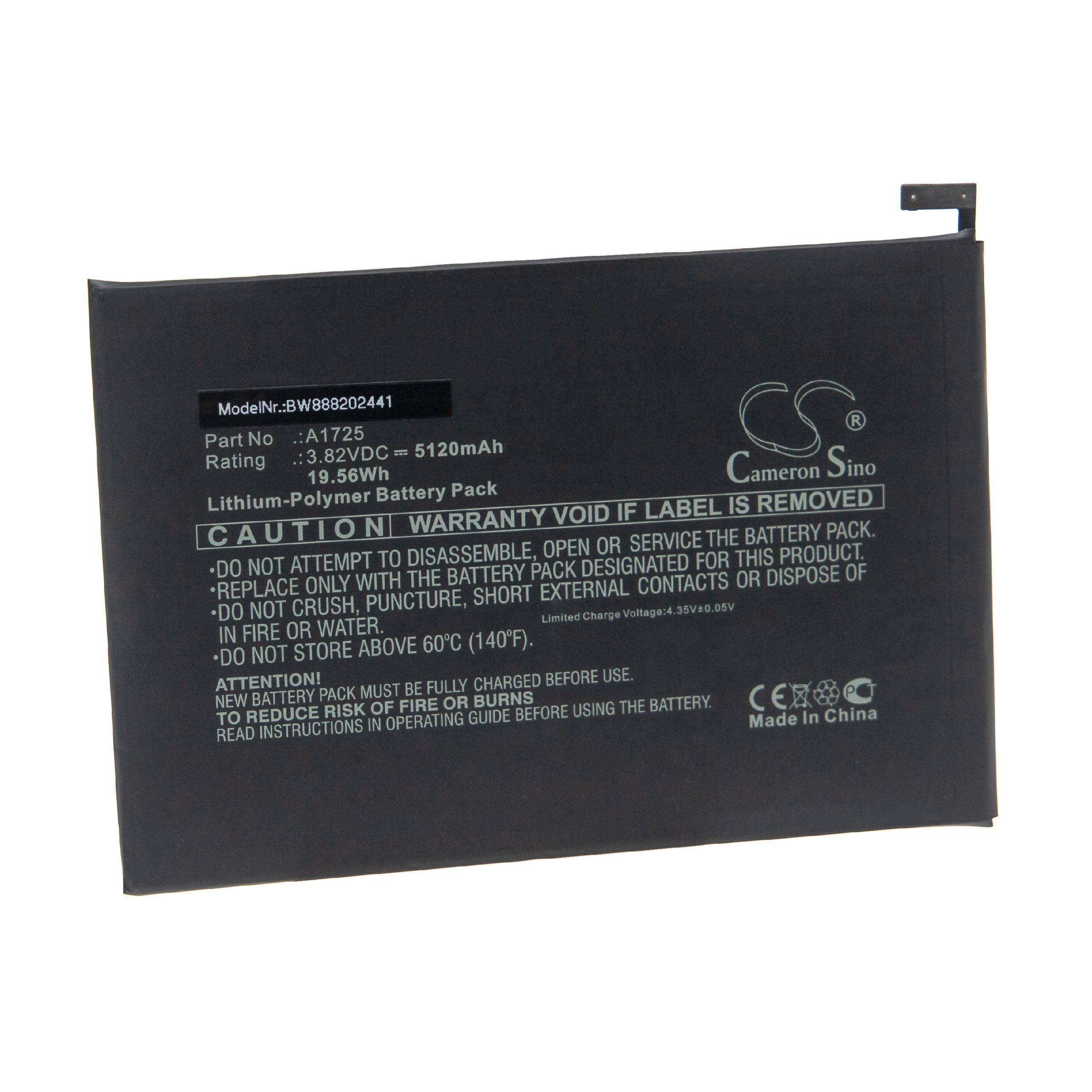 vhbw Akku kompatibel mit Apple iPad Mini 5 | MUQX2LL/A, A2133, A2126, A2125, A2124, A2114 Tablet Pad (5120 mAh, 3,82 V-0