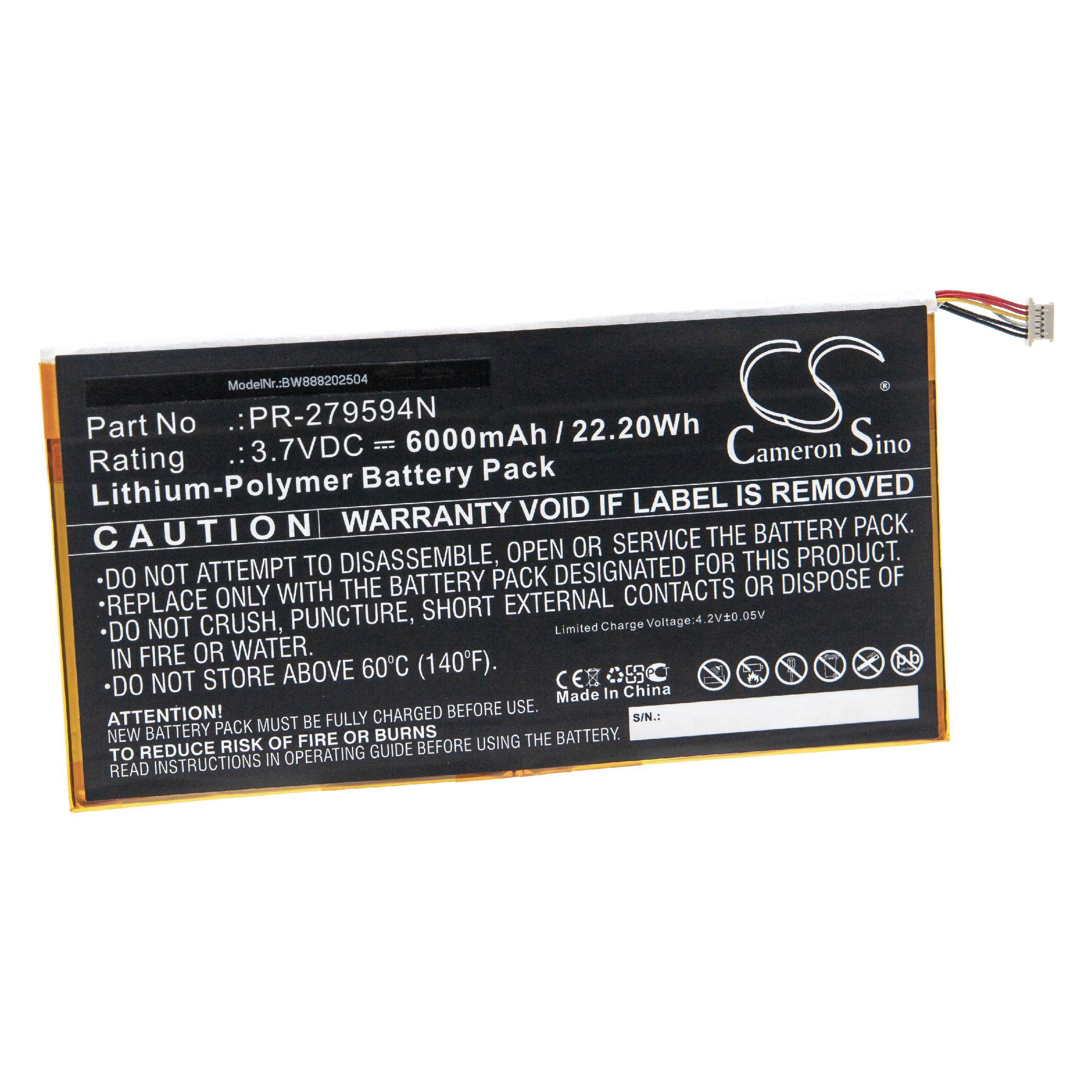 vhbw Akku kompatibel mit Acer Iconia One 10 B3-A40 | Tablet Pad (6000 mAh, 3,7 V, Li-Polymer)-0