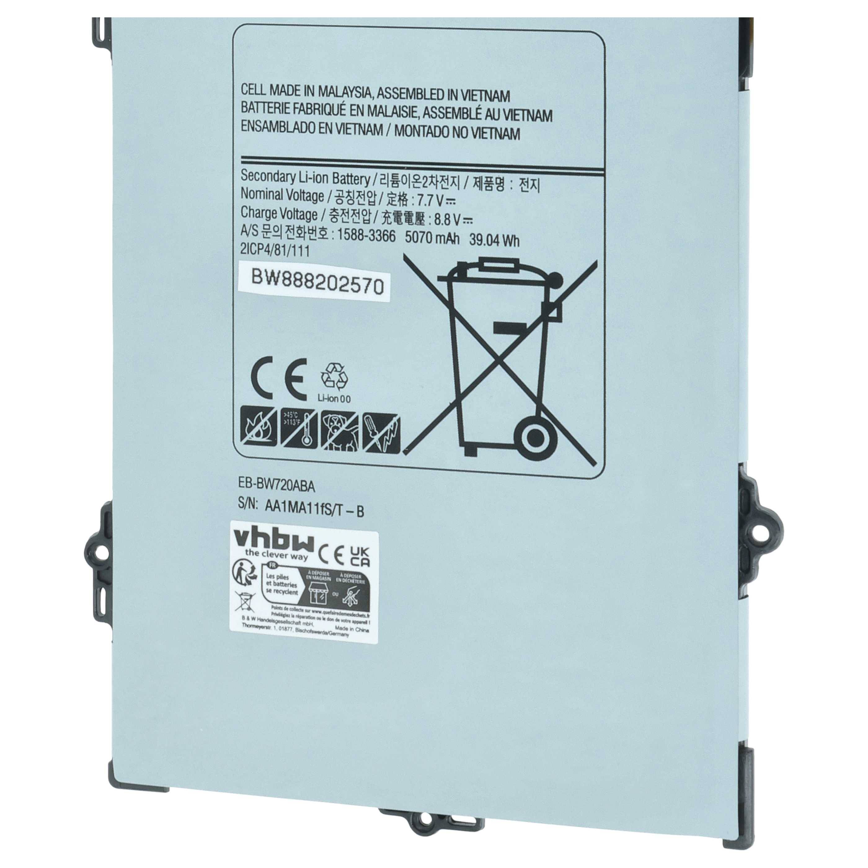 vhbw Akku kompatibel mit Samsung Galaxy TabPro S2 Tablet Pad | (5000 mAh, 7,7 V, Li-Polymer)-3