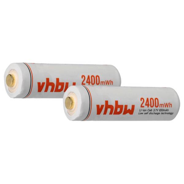 vhbw Akkus AA Mignon 2 Stück für diverse Geräte |  Akkuzellen, 650 mAh, 3,7 V, Li-Ion