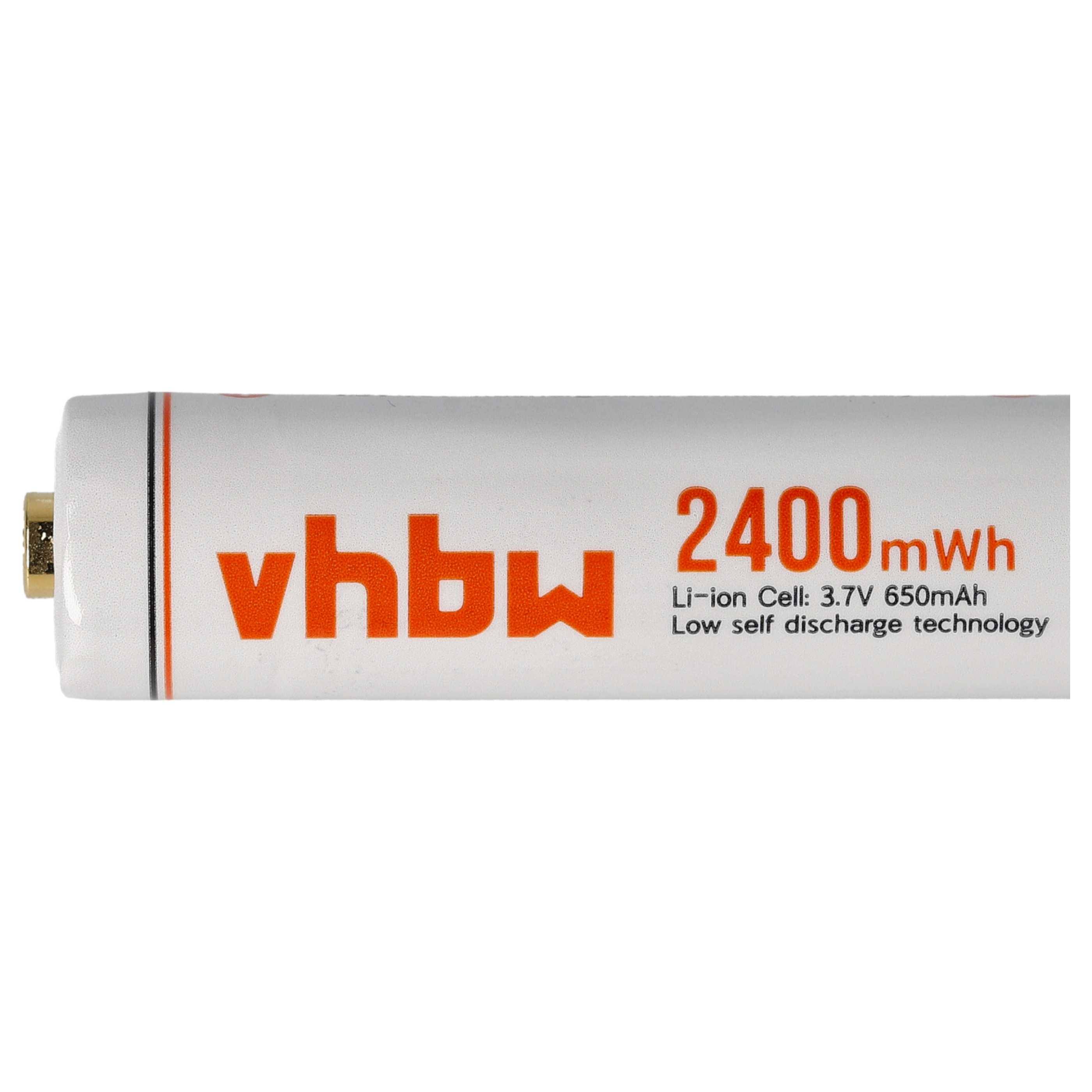 vhbw Akkus AA Mignon 4 Stück für diverse Geräte | Akkuzellen, 650 mAh, 3,7 V, Li-Ion-4