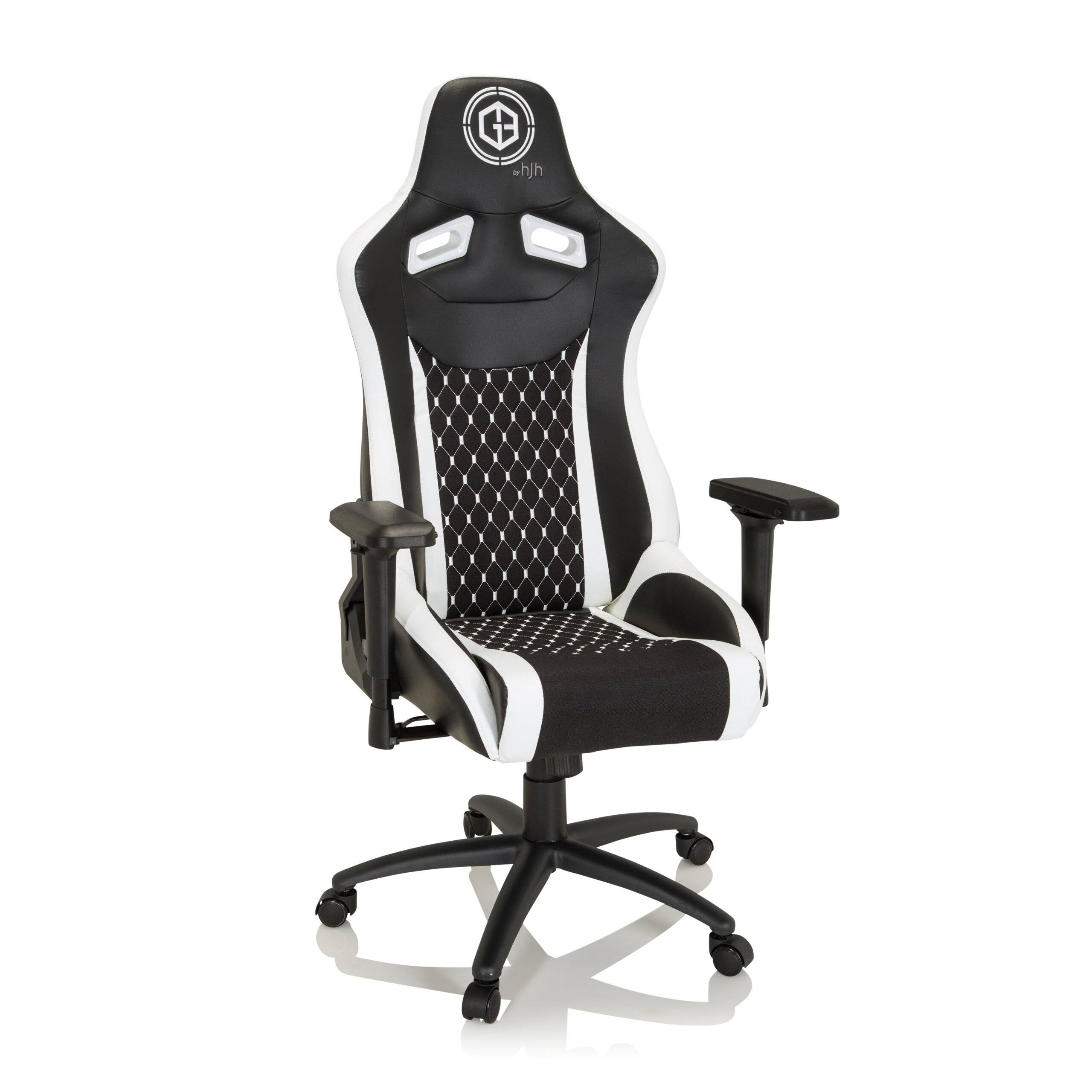 Gaming Stuhl Bürostuhl GAMEBREAKER SX 04 Stoff Kunstleder schwarz weiß hjh OFFICE-0