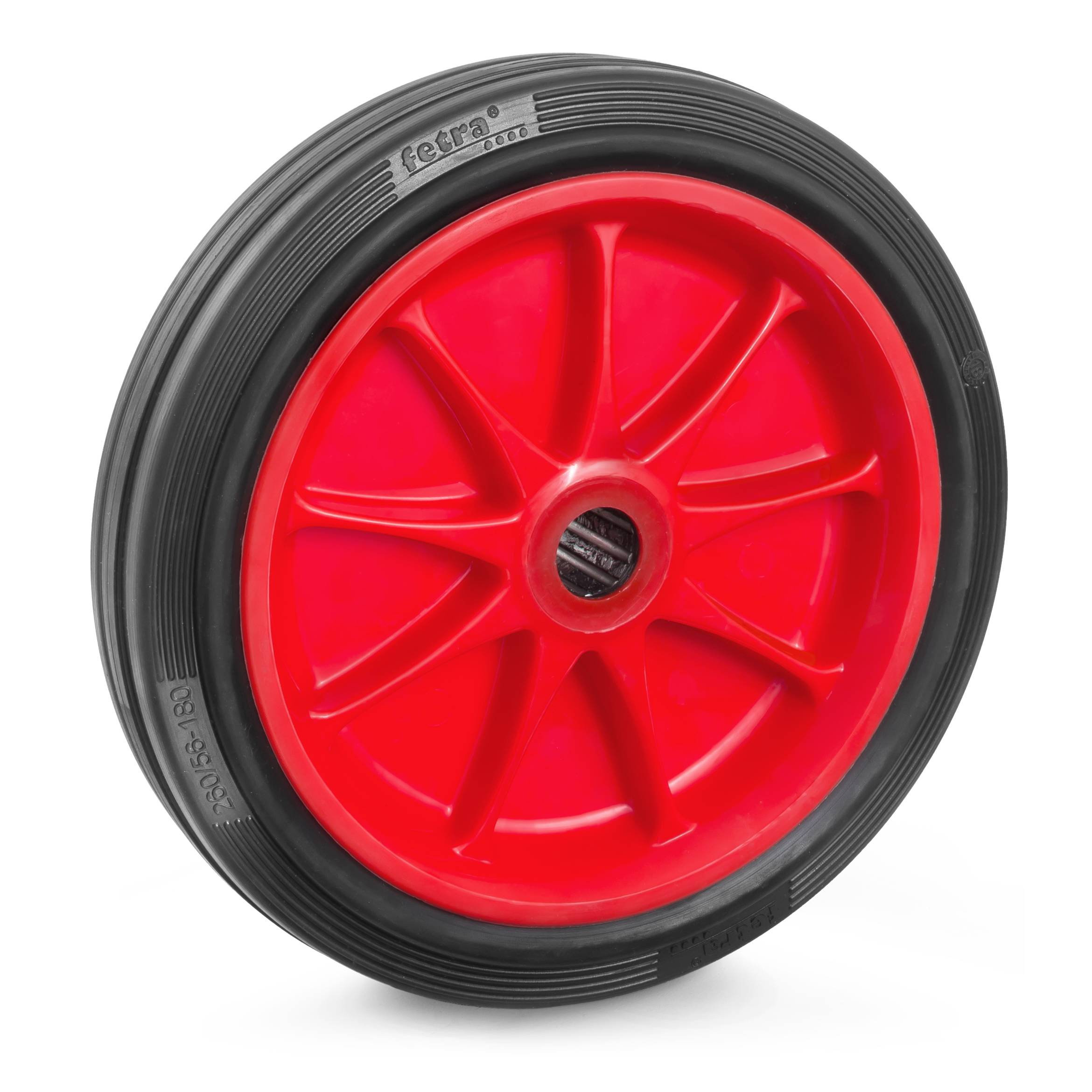 fetra® Vollgummi-Rad, Rollenlager, ØxB 260 x 56 mm, Tragkraft 300 kg-0