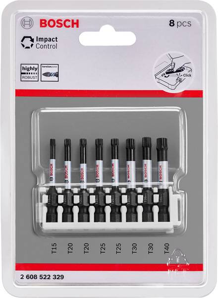 Schrauberbit Impact Control Power Bit Pack, 8-tlg. T15, T40, je 2x T20, T25, T30-1