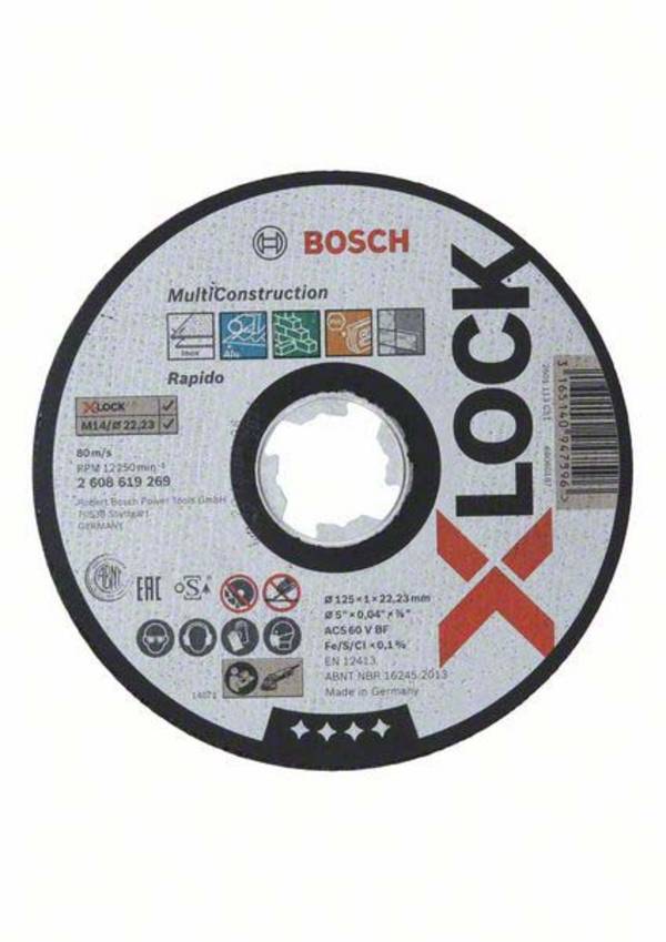Bosch X-LOCK Trennscheibe Multi Material 125 x 1 x 22,23, gerade