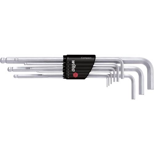Wiha Winkelschraubendrehersatz 9tlg 1,5-10mm 6knt Kugelkopf/Halter Innen-Sechskant Winkelschraubendreher-Set 1.5 mm, 2 m...