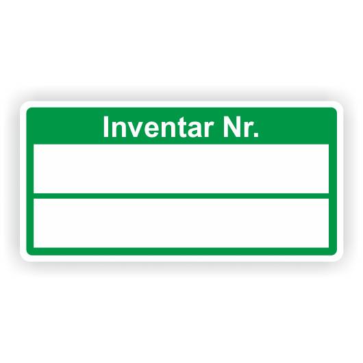 Inventaretiketten "Inventar Nr.", grün, Dokumentenfolie, 50,8 x 25,4 mm-0