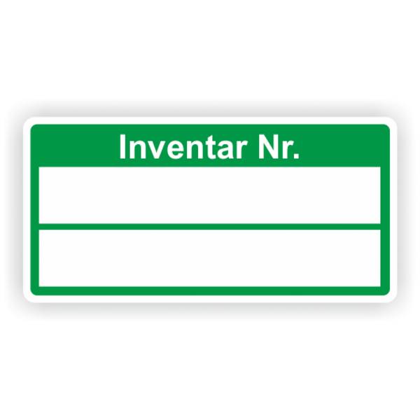 Inventaretiketten "Inventar Nr.", grün, Dokumentenfolie, 50,8 x 25,4 mm