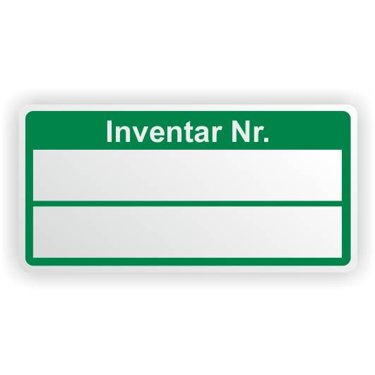 Inventaretiketten "Inventar Nr.", grün, Schachbrettfolie, 50,8 x 25,4 mm-0