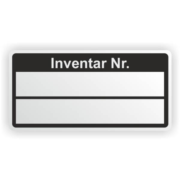 Inventaretiketten "Inventar Nr.", schwarz, Schachbrettfolie, 50,8 x 25,4 mm