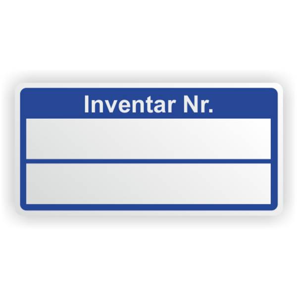 Inventaretiketten, "Inventar Nr.", blau, Schachbrettfolie, 50,8 x 25,4 mm