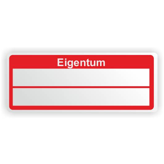 Inventaretiketten "Eigentum", rot, Polyester, 50 x 20 mm, zum Selbstbeschriften-0