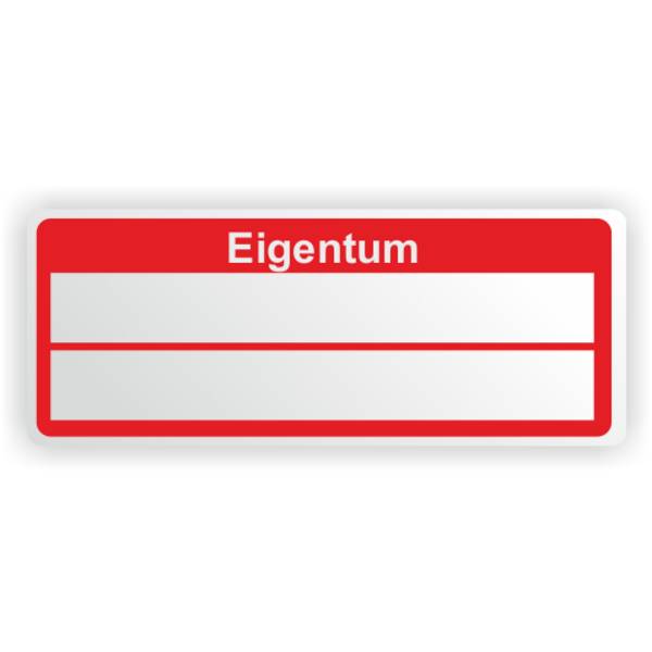 Inventaretiketten "Eigentum", rot, Polyester, 50 x 20 mm, zum Selbstbeschriften