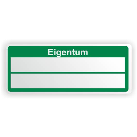 Inventaretiketten "Eigentum", grün, Polyester, 50 x 20 mm, zum Selbstbeschriften-0