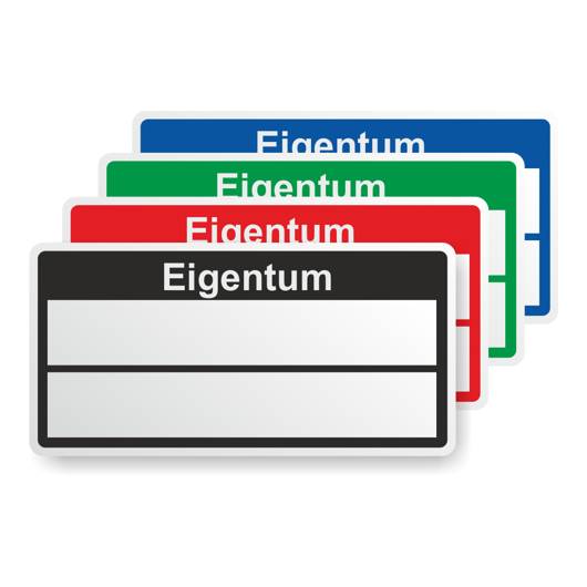 Inventaretiketten "Eigentum", schwarz, Polyester, 50 x 20 mm, zum Selbstbeschriften-3