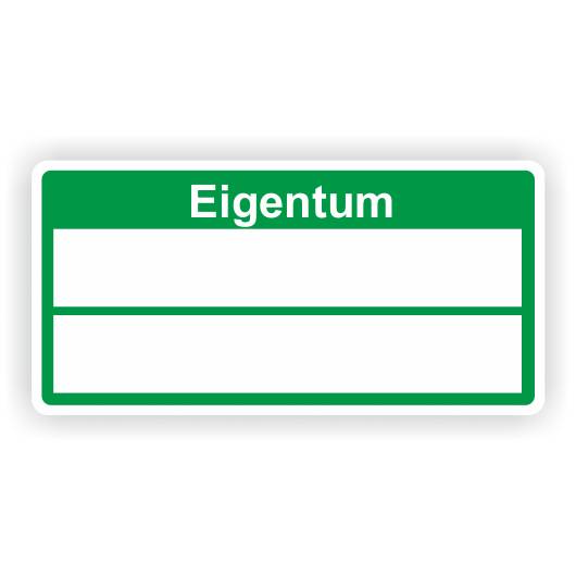 Inventaretiketten "Eigentum", grün, Dokumentenfolie, 50,8 x 25,4 mm-0