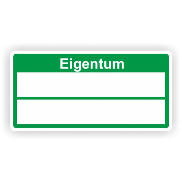 Inventaretiketten "Eigentum", grün, Dokumentenfolie, 50,8 x 25,4 mm