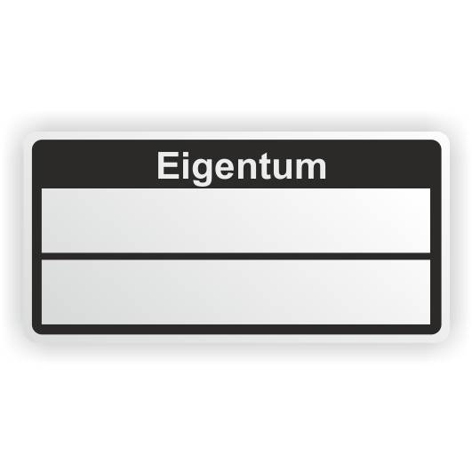 Inventaretiketten "Eigentum", schwarz, Schachbrettfolie, 50,8 x 25,4 mm-0