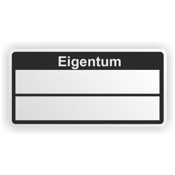 Inventaretiketten "Eigentum", schwarz, Schachbrettfolie, 50,8 x 25,4 mm