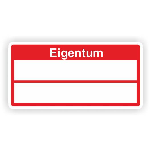 Inventaretiketten "Eigentum", rot, Dokumentenfolie, 50,8 x 25,4 mm-0