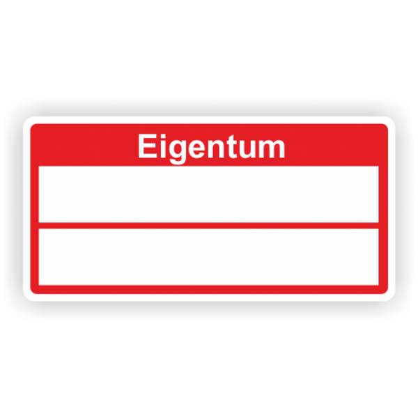 Inventaretiketten "Eigentum", rot, Dokumentenfolie, 50,8 x 25,4 mm