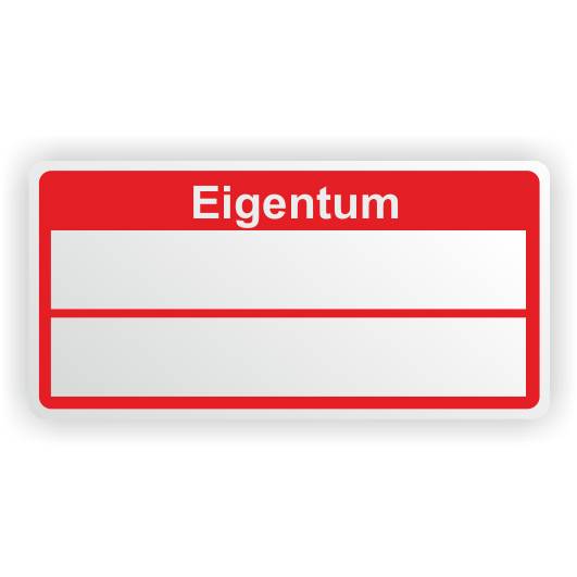 Inventaretiketten "Eigentum", rot, Schachbrettfolie, 50,8 x 25,4 mm-0