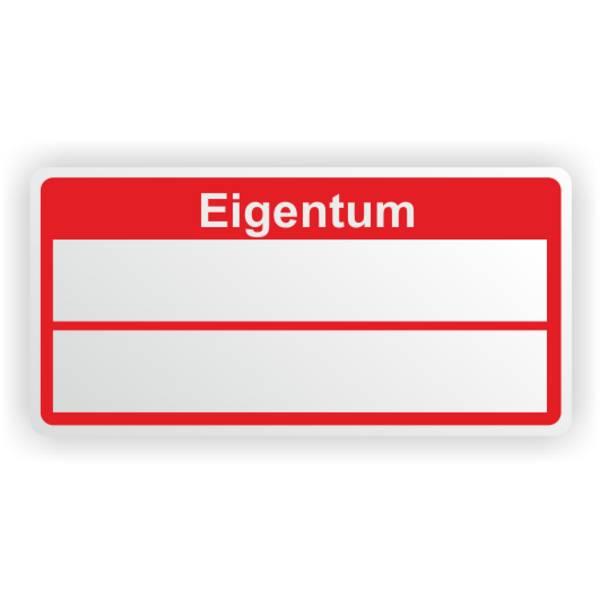 Inventaretiketten "Eigentum", rot, Schachbrettfolie, 50,8 x 25,4 mm