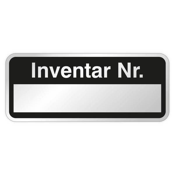 Inventaretiketten mit "Inventar Nr.", 48 x 20 mm, Aluminiumfolie, 1 Beschriftungsfeld