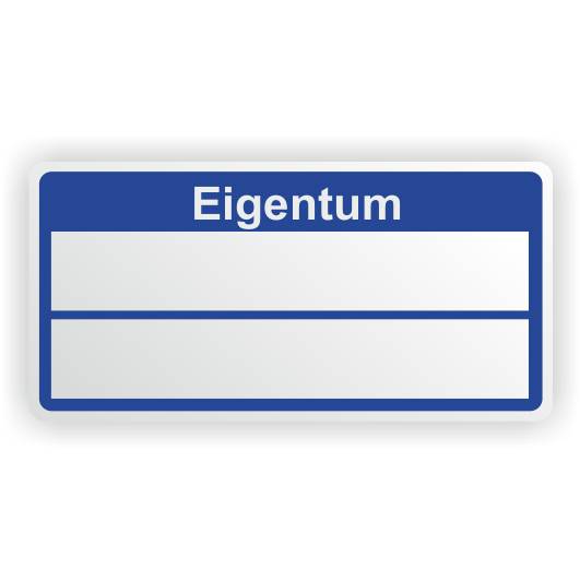 Inventaretiketten, "Eigentum", blau Schachbrettfolie, 50,8 x 25,4 mm-0