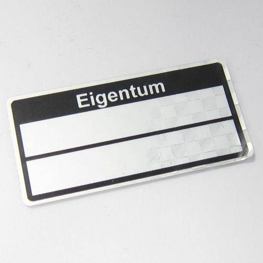 Inventaretiketten, "Eigentum", blau Schachbrettfolie, 50,8 x 25,4 mm-4